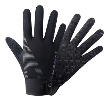 Противоскользящие перчатки для защиты от сенсорного экрана, легкие перчатки на весь палец для весны-лета, перчатки для катания на горных велосипедах на открытом воздухе, нескользящие