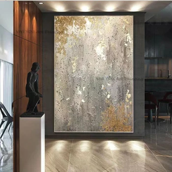 Ручная роспись абстрактной масляной картиной в гостиной Золотом Современная декоративная роспись для отделки стен современного дома