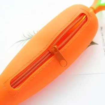 Силиконовый чехол для ручек в форме моркови Kawaii в форме хлеба Большой емкости Забавная Индивидуальная сумка Детский подарок Школьные Милые Канцелярские принадлежности