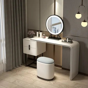 Современный Туалетный столик С туалетным столиком Деревянные Ящики Зеркало Для хранения Косметики Компьютерная Консоль Органайзер Мебель для спальни