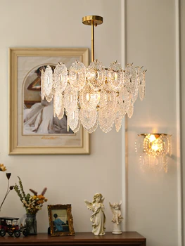 Французская люстра для гостиной, креативные хрустальные лампы для прихожей в стиле ретро