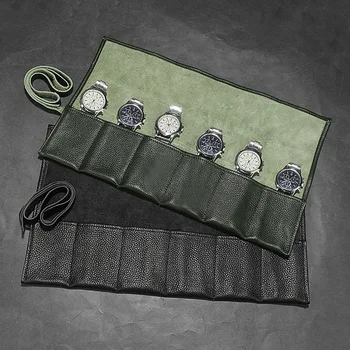 Футляр-органайзер для часов из натуральной кожи, переносной чехол для Apple Watch, сумка для хранения ремешка, чехол для часов, сумка для ремней