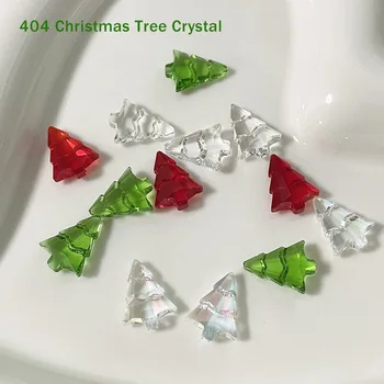 12.25 Сверкающие кристаллы в форме рождественской елки, 3D Прозрачные стеклянные бриллианты с острым концом в виде елки, Фестивальный орнамент для ногтей, драгоценные камни 404