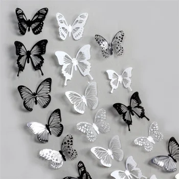 18 шт. 3D полый стикер с бабочкой на стену Для украшения дома DIY Наклейки на стену для детских комнат Вечерние Свадебный декор Бабочка На холодильник