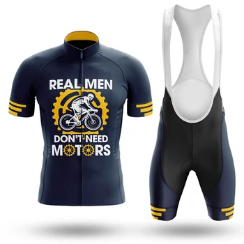 2023 Настоящим мужчинам не нужны моторы Комплект велосипедной майки Нагрудник Шорты Костюм Велосипедная одежда Комплекты для горных велосипедов MTB Одежда для шоссейных велосипедов