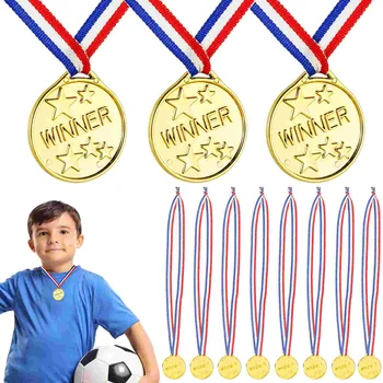 50 шт Детская медаль Гимнастические призы Медали для баскетбольных игр Футбольные игрушки Награды для детей Пластиковые игрушки Ленты Детские