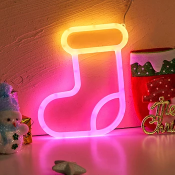Chi-buy Рождественская светодиодная неоновая вывеска с питанием от USB или аккумулятора, неоновые вывески, ночник для спальни, лампа для декора гостиной
