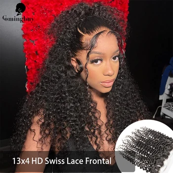 HD Кружевная фронтальная застежка 13X4 с глубокими завитками, Настоящие Швейцарские HD Кружевные Передние Вьетнамские человеческие волосы Skinline для чернокожих женщин, поступающие от Virgin