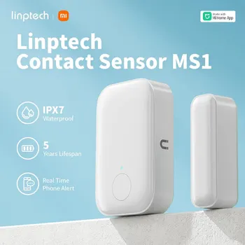 Linptech Дверной оконный датчик MS1, контактный датчик Xiaomi IPX7 Водонепроницаемый, 5 Лет автономной работы для умного дома Работает с приложением Mijia