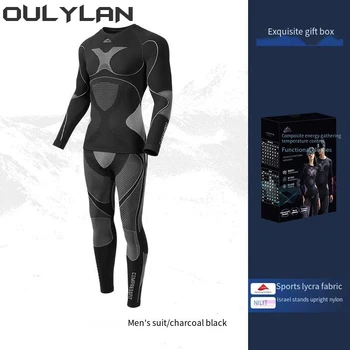 Oulylan Мужские И женские комплекты лыжного термобелья Спортивные быстросохнущие Фитнес-тренировки, обтягивающие Рубашки, куртки, спортивный костюм