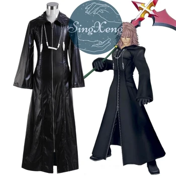 SingXeng Аниме Kingdom Hearts Organization XIII Косплей костюм из искусственной кожи Длинное пальто Одежда для Хэллоуина на заказ