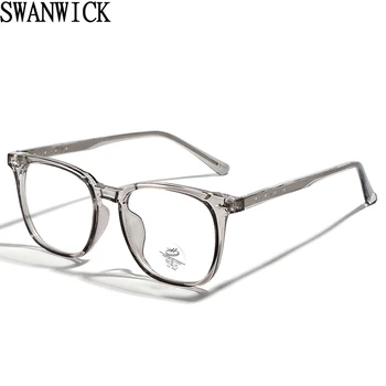 Swanwick модные очки женские с голубым светом, квадратная оправа для очков TR90, мужские оптические серые прозрачные линзы, подарки унисекс