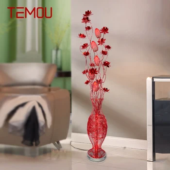 TEMOU Nordic Flower Торшер Современное Искусство Красный Диван Для Гостиной Спальня Отель LED Оригинальность Декоративный Стоячий Светильник