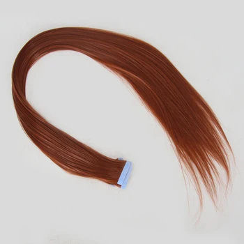 Thiswig Имбирная лента для наращивания волос Прямые волосы 40шт Медно-коричневые синтетические волосы для наращивания волос 24-дюймовая лента для наращивания волос