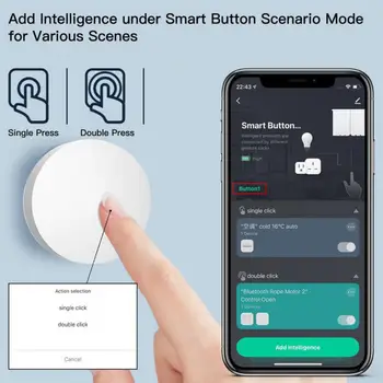 Tuya ZigBee Smart Scene Switch Click Двойной щелчок Не поддерживается Голосовая интеллектуальная связь Smart Switch Работает с Smart Life