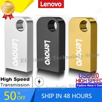USB 3.0 2024 Lenovo U Disk 2TB OTG Чипы Флэш-Накопитель Высокоскоростной 1TB Металлический Флеш-Накопитель Реальной Емкости 512G Для Портативных ПК Оптом