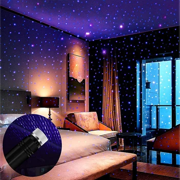 USB Звездный проектор Ночник Романтический проектор звездного неба Автомобильный фонарь Портативный декоративный автомобильный фонарь на крыше для вечеринки в спальне