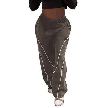 Y2K Мешковатые брюки-карго для женщин с эластичной резинкой на шнурке и низкой талией, брюки-парашют, спортивные штаны, Свободные брюки в стиле хиппи, брюки
