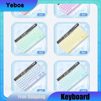 Yebos Прозрачная беспроводная клавиатура Bluetooth для iPad, без звука, легкая портативная клавиатура с RGB подсветкой для Win/ Mac / iPhone, подарок для девочки