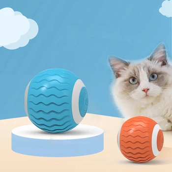 Автоматическая Самовращающаяся на 360 ° Игрушка Для Домашних Животных Usb Cat Ball Со Светодиодной Подсветкой Силиконовая Саморазвивающаяся Игрушка Для Щенков Fun Товары Для Домашних Животных В помещении