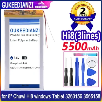 Аккумулятор GUKEEDIANZI Hi8 (3 линии) 5500 мАч для 8-дюймового планшета Chuwi Hi8 для Windows 3263156 3565158 Batteria + номер трека