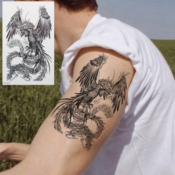 Водонепроницаемая Временная Наклейка-Тату Dragon Phoenix Body Arm Leg Art Sticker Cool
