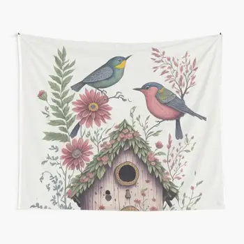 Гобелен Nimona birds, декор из гобеленов, Красивое настенное полотенце для йоги, одеяло, коврик для украшения, цветной подвесной коврик