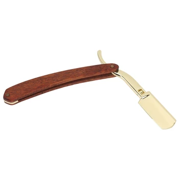 Держатель ножа для бороды Металлический держатель ножа для бороды Складной эргономичный винтажный простой деревянный портативный для джентльменов для парикмахерской