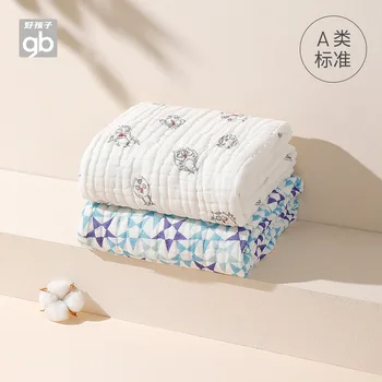 Детское банное полотенце, Детское хлопковое 6-слойное марлевое полотенце для новорожденных, супер мягкое впитывающее банное полотенце