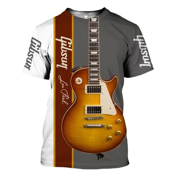 Джазовая мужская футболка с 3D принтом саксофона, гитары, кларнета, футболка для классической музыки, модная футболка в стиле хип-хоп с короткими рукавами, популярная ло