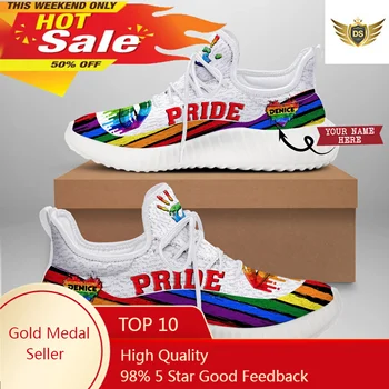 Дизайн Rainbow LGBT Pride, вулканизированная обувь, удобная дышащая повседневная обувь для бега в тренажерном зале, мужские кроссовки