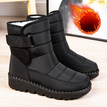 Женские ботинки, нескользящие водонепроницаемые зимние ботинки, обувь на платформе для женщин, теплые ботильоны, Обувь с хлопковой подкладкой, Botas De Mujer