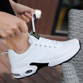 Женские кроссовки для бега, Дышащая повседневная обувь, уличная Легкая спортивная обувь белого цвета Tenis, Повседневные кроссовки для ходьбы для женщин