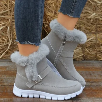 Зимние женские зимние ботинки; теплая повседневная обувь 