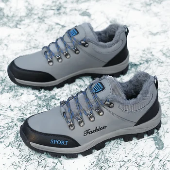 Зимние кроссовки, мужская Повседневная обувь для ходьбы, Мужские Уличные походные снежные кроссовки, Мужская Новая утепленная обувь для мужчин 2023 г.