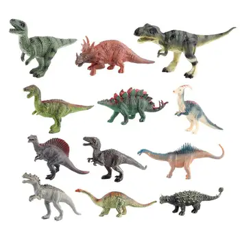 Игровой набор с динозаврами, 12 шт., игрушки с имитацией животных, ассорти гигантских фигурок динозавров, включая Тираннозавра Рекса, в подарок на день рождения