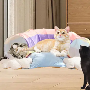 Игрушка-туннель для кошек Зимние принадлежности для кошек Складные 2 в 1 с кроватью Многофункциональные собаки