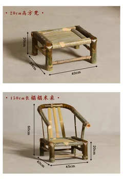Изготовленные на заказ бамбуковые столы, маленькие бамбуковые журнальные столики и стулья, новая китайская традиционная бамбуковая мебель в стиле ретро.