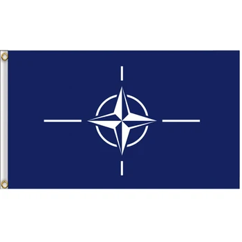 Изготовленный на заказ баннер с изображением флага НАТО из полиэстера 3x5 футов 90x150 см