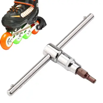 Инструмент для роликовых коньков с Т-образной костью, ключ для роликовых коньков Т-образной формы, Износостойкий Инструмент для ремонта роликовых коньков Т-образной формы для квадроциклов, встроенный