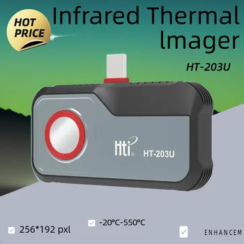 Инфракрасный Тепловизор HTI HT-203U 256*192 Пикселей Android Type C Мобильный Телефон С Температурой -20 °C ~ 550 °C Тепловизионная Камера Для Ремонта электрооборудования