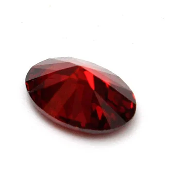 Искусственный красный рубин Мозамбикской огранки овальной формы 7x5 мм, россыпной драгоценный камень