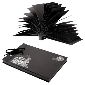 книги памяти с черными страницами на 20 листов, Фотоальбомы для поделок, обложка для альбома, Крафт-альбом для подарков на Годовщину свадьбы, Книги памяти