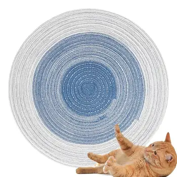 Когтеточки для кошек Круглая Горизонтальная Когтеточка для кошачьего пола, коврик с прочной интерактивной игрушкой 