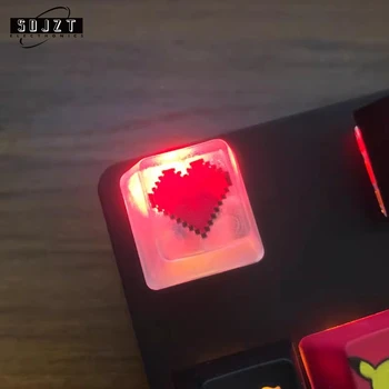 Колпачки для компьютерной клавиатуры в форме сердца для клавиш Esc, колпачки для механической игровой клавиатуры, OEM-профиль, АБС-колпачок для компьютерной клавиатуры