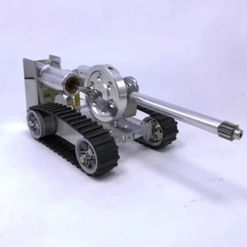 Крутой комплект моделей гусеничного танка с мини-двигателем Стирлинга, научно-развивающие игрушки для двигателя внешнего сгорания