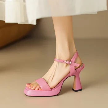 Лидер продаж, модельные босоножки 2023 года, Новые элегантные летние женские вечерние туфли на тонком высоком каблуке, Современная женская обувь с пряжкой