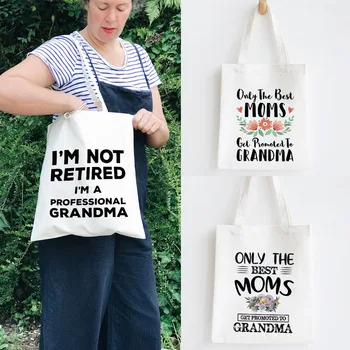 Лучшая в мире бабушкина холщовая сумка для покупок бабушкины сумки для покупок через плечо Женская сумочка Большая сумка-тоут Новый подарок для бабушки