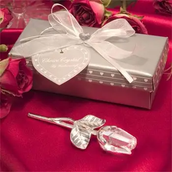 Лучшие подарки для подруги Подарок на День Святого Валентина Мини Хрустальный искусственный цветок Хрустальная роза с металлической веткой Сувениры для свадебной вечеринки