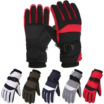 Лыжные перчатки с утолщением на весь палец, модные ветрозащитные противоскользящие велосипедные перчатки, зимние теплые перчатки с сенсорным экраном
